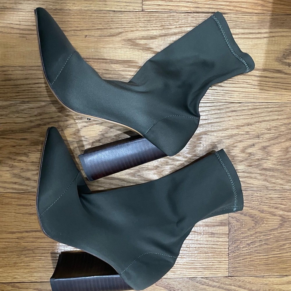Dark Army Green Boot Heels